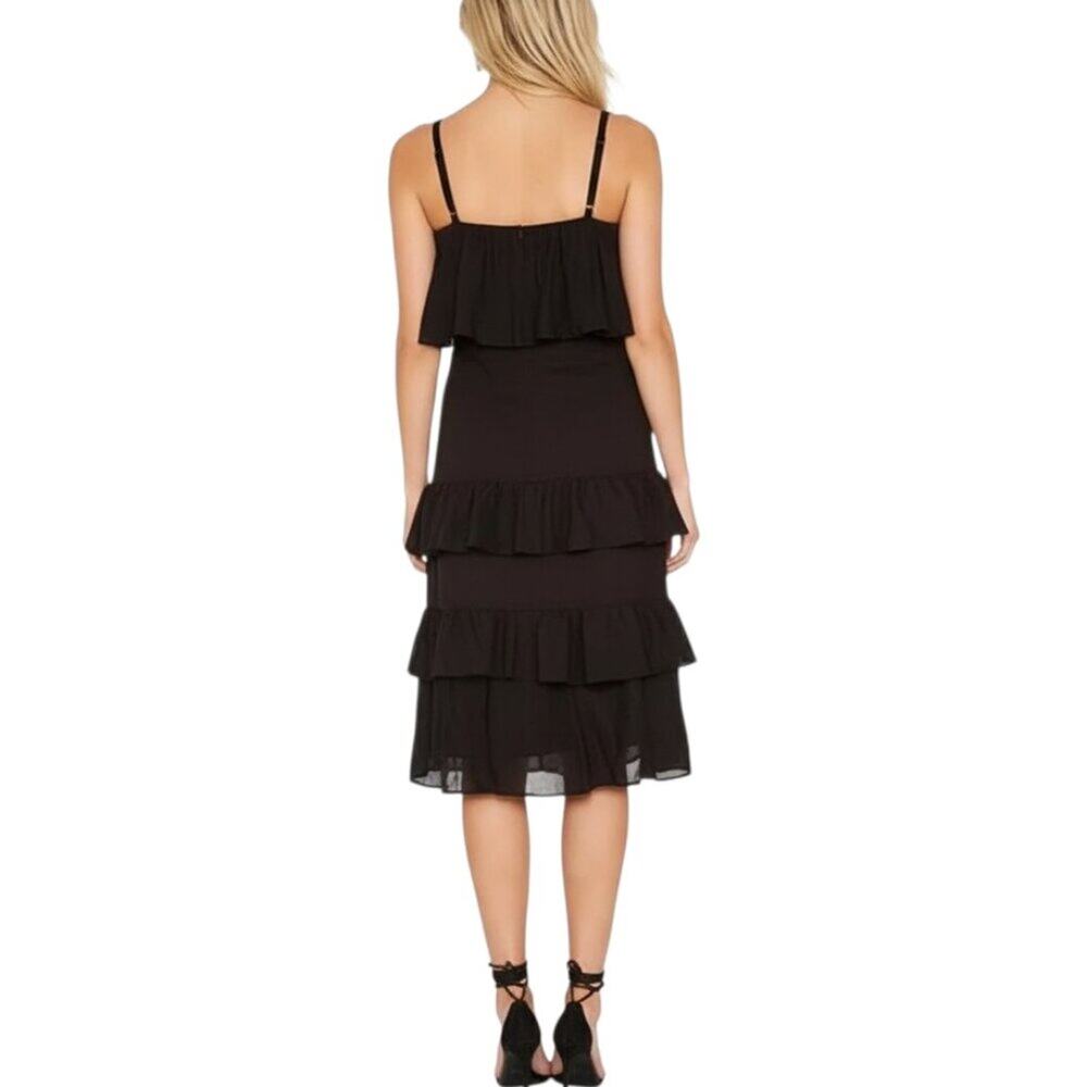NWT Lovers + Friends Hailey Eyelet Midi Dress Black Size M - Picture 3 of 12